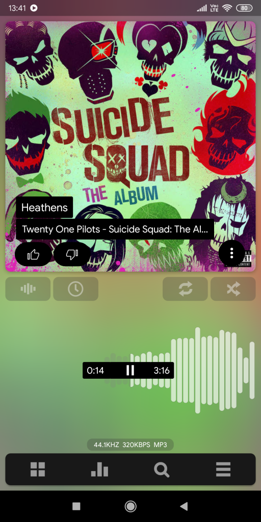 Music App Homescreen