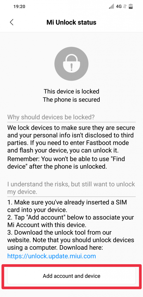 Mi Unlock Status on Redmi Note 6 Pro