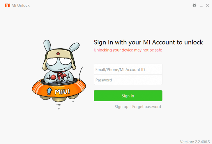 Mi Flash Unlock Tool from Xiaomi