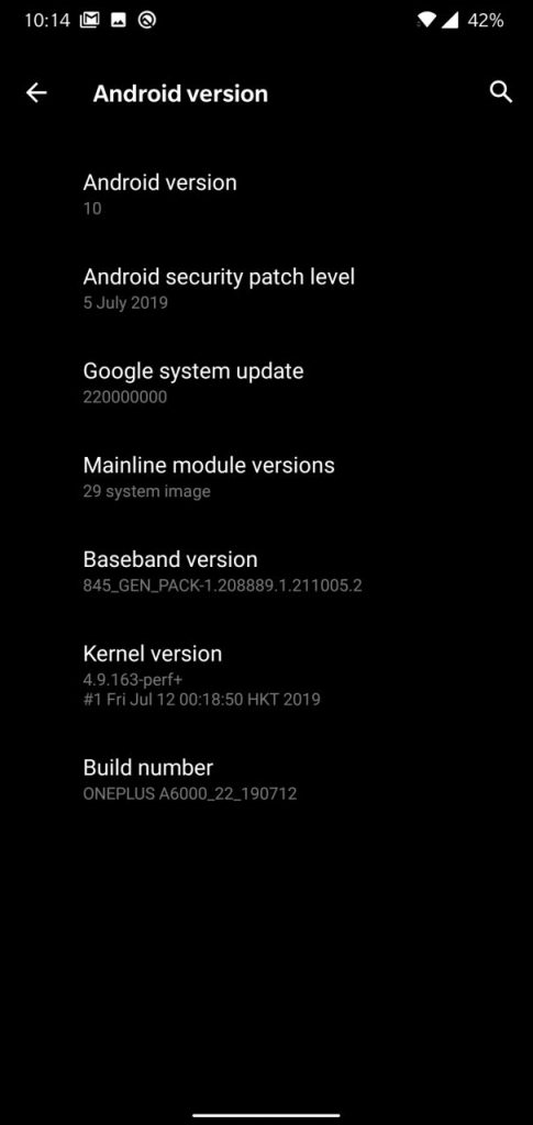 OnePlus Android Q Developer Preview 3 for OnePlus 6/6T/7/ 7Pro