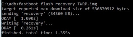 fastboot flash recovery twrp.img