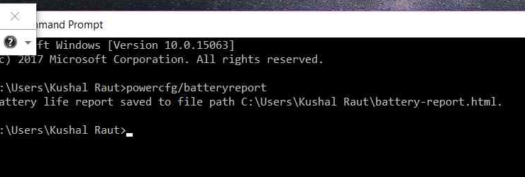 powercfg/battery command on Windows 